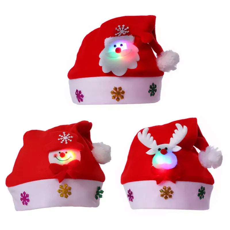 Bonnet LED Noël avec 6 LED en textile Multicolore 4 fois